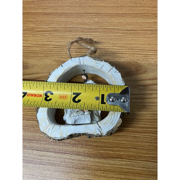 Nativity Christmas Ornament Holy Family 3” Rustic Wood Slice Style - Picture 6 of 8